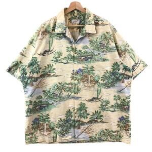 Vintage 1950s Helena’s Hawaii shirt cotton Tiki Aloha size 2XL